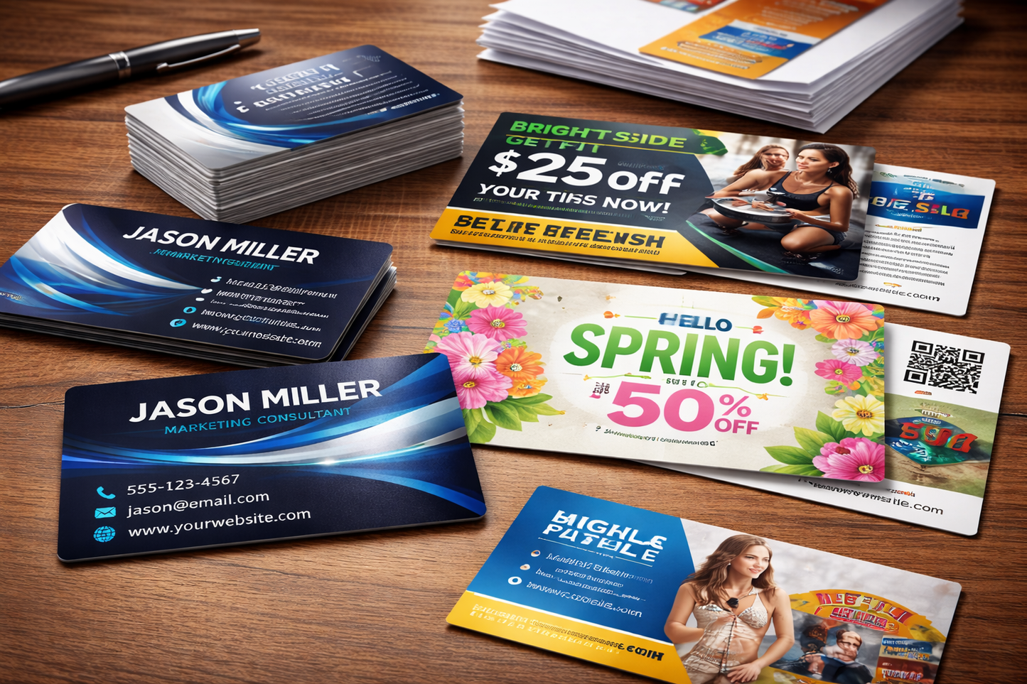 Hand Held Paper Products Business Cards Post Cards and Mailers
