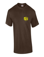 Load image into Gallery viewer, United Parcel Service Yellow Logo UPS T-shirt Chocolate Brown Tee Shirt S-3XL