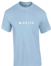 Load image into Gallery viewer, Delta Airline White Logo US Aviation Travel Cotton Light Blue T-Shirt