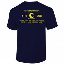 Load image into Gallery viewer, Rochester Division 4th Sub Chess System Notch 8 And Don't Be Late Short Sleeve T-shirt