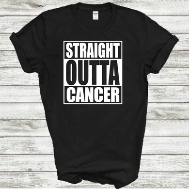 Straight Outta Cancer Beat Chemo Straight Outta Compton Parody black Cotton T-Shirt