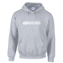 Load image into Gallery viewer, USPS United States Post Office Mail Carrier Retro Sport Grey Hoodie Hooded Grey with white print Sweatshirt