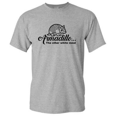 Armadillo The Other White Meat Funny Hunting Outdoor Short Sleeve Cotton Short Grey T-shirt