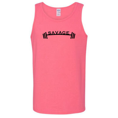 Savage Weight Lifter Fit Life Work Out Power Lifter Cotton Pink Tank Top