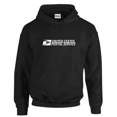 USPS United States Post Office Mail Carrier Retro Gray Hoodie Hooded Black White Print Sweatshirt