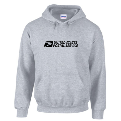 USPS United States Post Office Mail Carrier Retro Sport Grey Hoodie Hooded  Grey With Black Print Sweatshirt