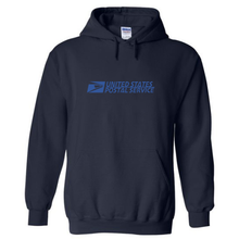 Load image into Gallery viewer, USPS United States Post Office Mail Carrier Retro Navy Hoodie Hooded Navy With Blue Print Sweatshirt
