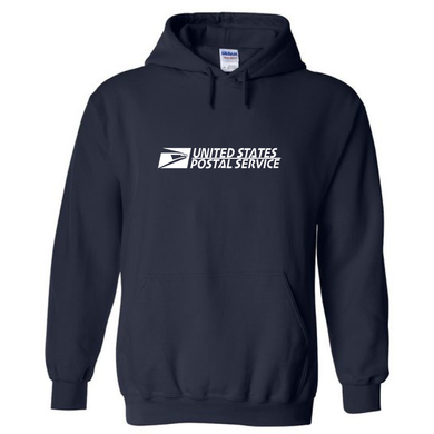 USPS United States Post Office Mail Carrier Retro Navy Hoodie Hooded Navy with white print  Sweatshirt