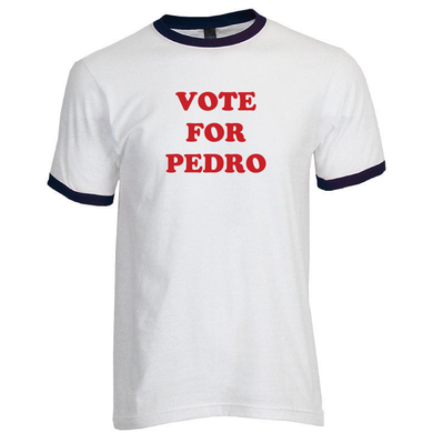 Vote For Pedro Halloween Costume Short Sleeve Black White Ringer Cotton T-Shirt