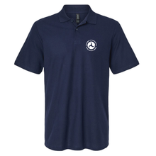 Load image into Gallery viewer, FRA Federal Railroad Administration Circle and text logo employee navy blue short sleeve polo shirt
