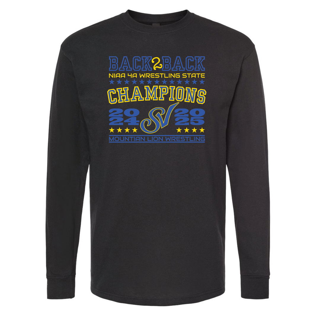 SIERRA VISTA BACK 2 BACK STATE CHAMPIONS LONG SLEEVE COTTON T-SHIRT