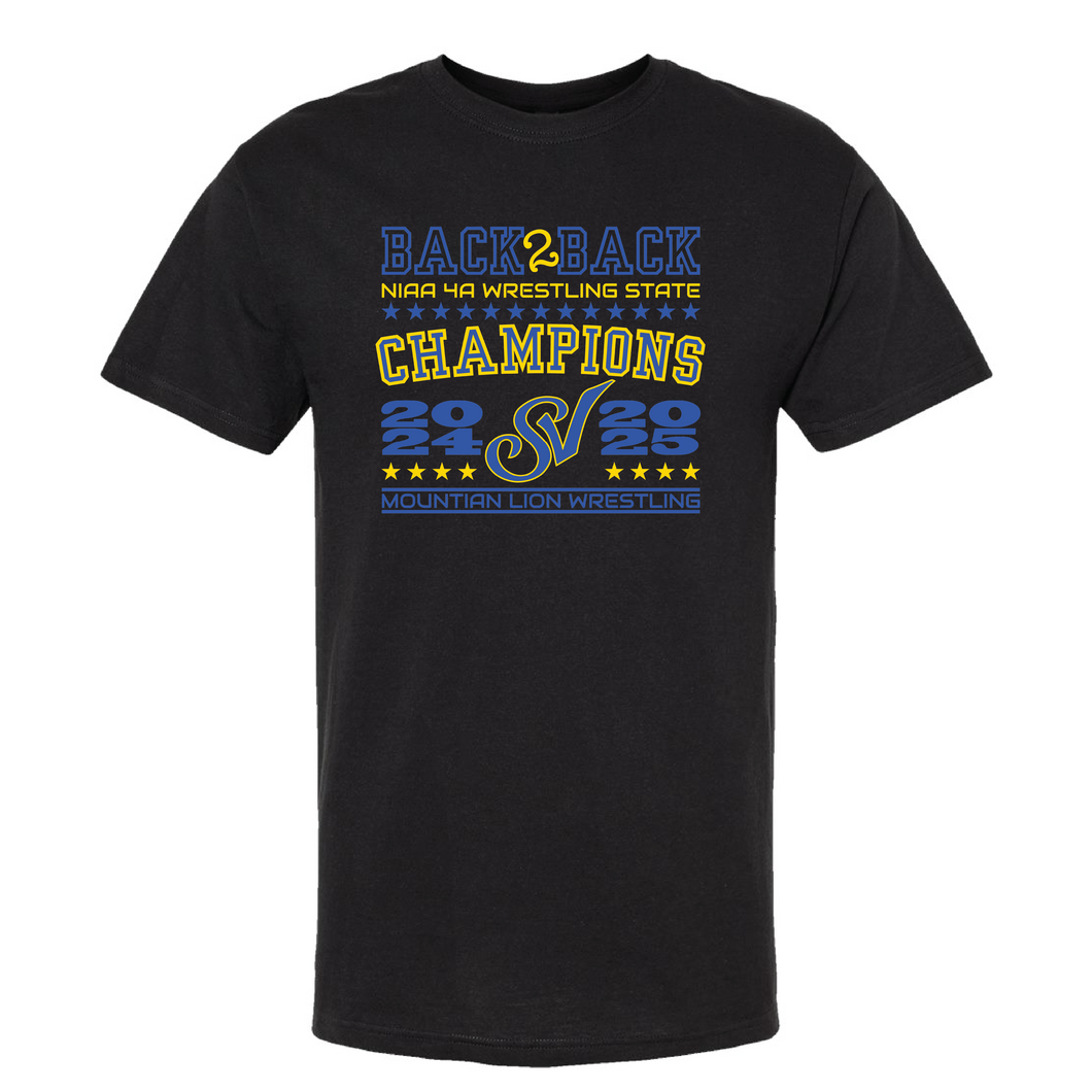 SIERRA VISTA BACK 2 BACK STATE CHAMPIONS SHORT SLEEVE COTTON T-SHIRT