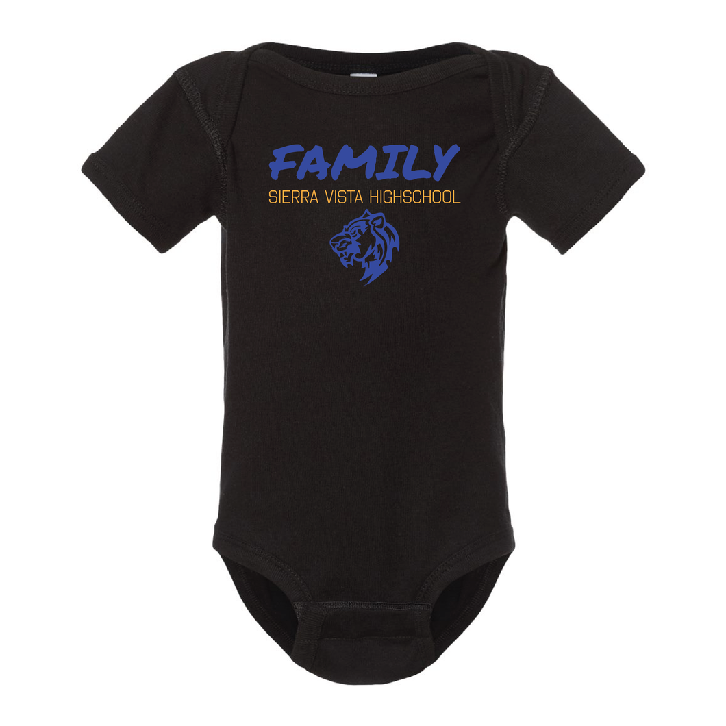 Sierra Vista High School spirit wear BABY short sleeve onesie lion logo shirt