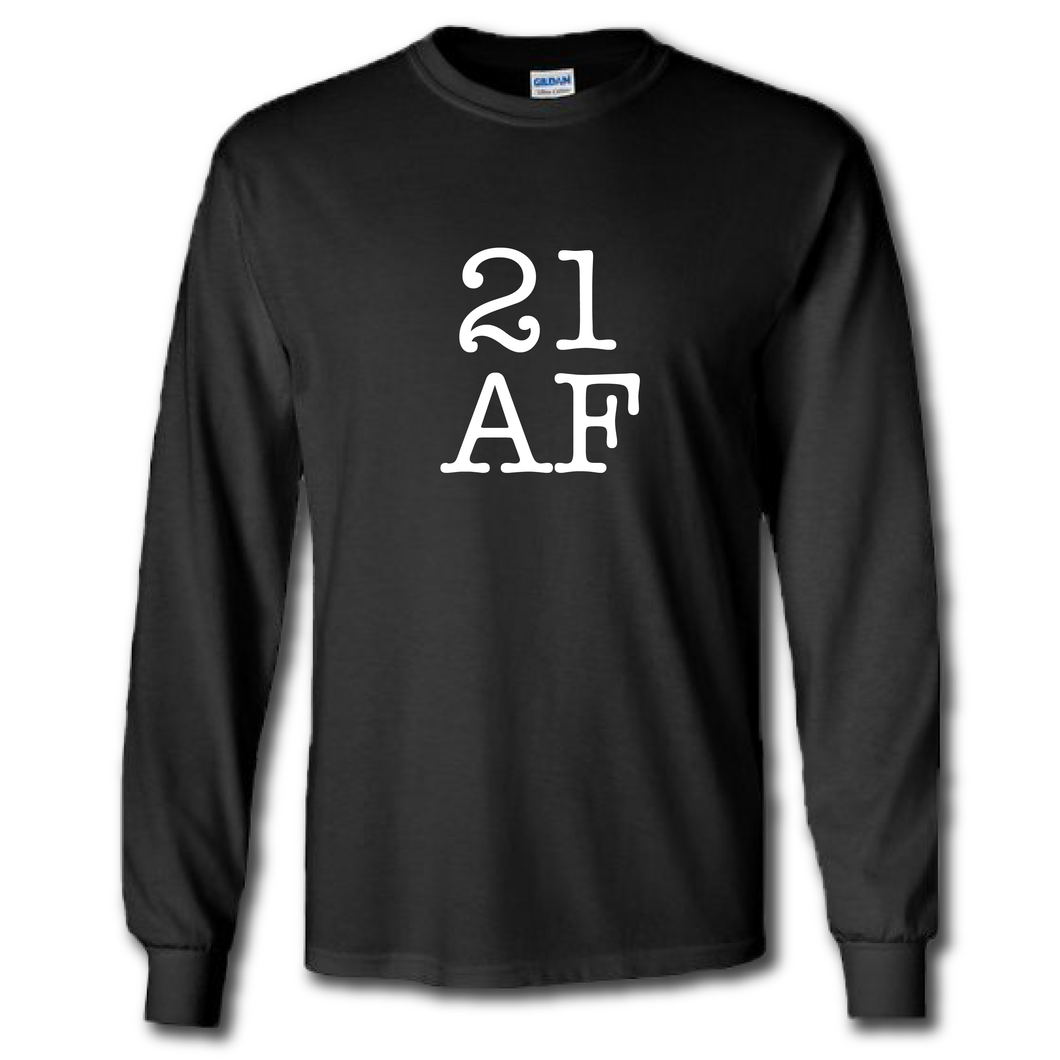 21 AF Turning Age 21 Funny 21th Birthday Black  Cotton T-Shirt