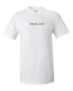 I Heart Gelato Love Cotton Tee Shirt Black White Funny T-Shirt S - 5XL