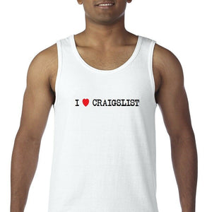 I HEART CRAIGSLIST Tank Top Internet Classified Ads LOVE Black White Sleeveless