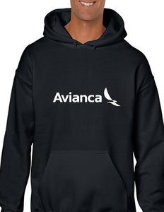 Avianca White Logo Colombian Airline Funny Geek Black Hoodie Hooded Sweatshirt
