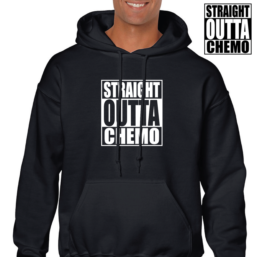 Straight Outta Chemo Cancer Survivor Black Funny Gift Hoodie Hooded Sweatshirt