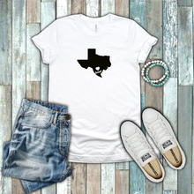 Load image into Gallery viewer, Texas Lone Star State Home Pride Heart Silhouette 100% Cotton White T-shirt
