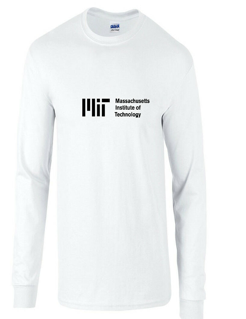 MIT T-shirt Massachusetts UNIVERSITY SCIENCE Geek Black White Long Sleeve Shirt