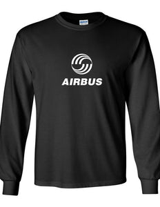 Airbus White Retro Logo European Aviation Geek Black Cotton T-Shirt