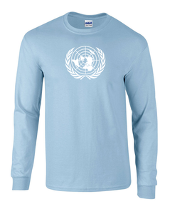 UN United Nations Peace Keeper Light Sky Blue T-shirt Long Sleeve Shirt S - 5XL