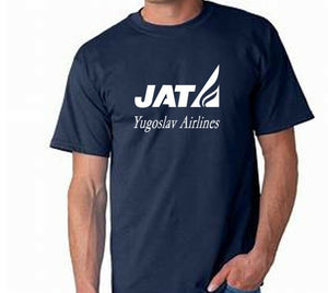 JAT Yugoslav Airline Aviation Air Travel Tee Jet Souvenir Navy Blue T-Shirt