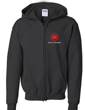 Load image into Gallery viewer, Air Canada  Leaf Logo Full Zip Hoodie Canadian Airline Travel Hooded Sweatshirt
