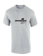 Load image into Gallery viewer, Interflug Black Vintage Logo German Airline Sport Gray Cotton T-Shirt
