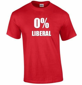 0 % LIBERAL T-Shirt Pro Trump Conservative Funny Red Black Shirt  S - 5XL