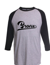 Load image into Gallery viewer, Bronx Tail Script 3/4 Raglan T-Shirt New York Star Sports Team Tee All Colors
