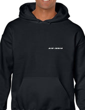 Load image into Gallery viewer, Air India White Logo Indian Airline Back Geek Black Hoodie Hooded Sweatshirt
