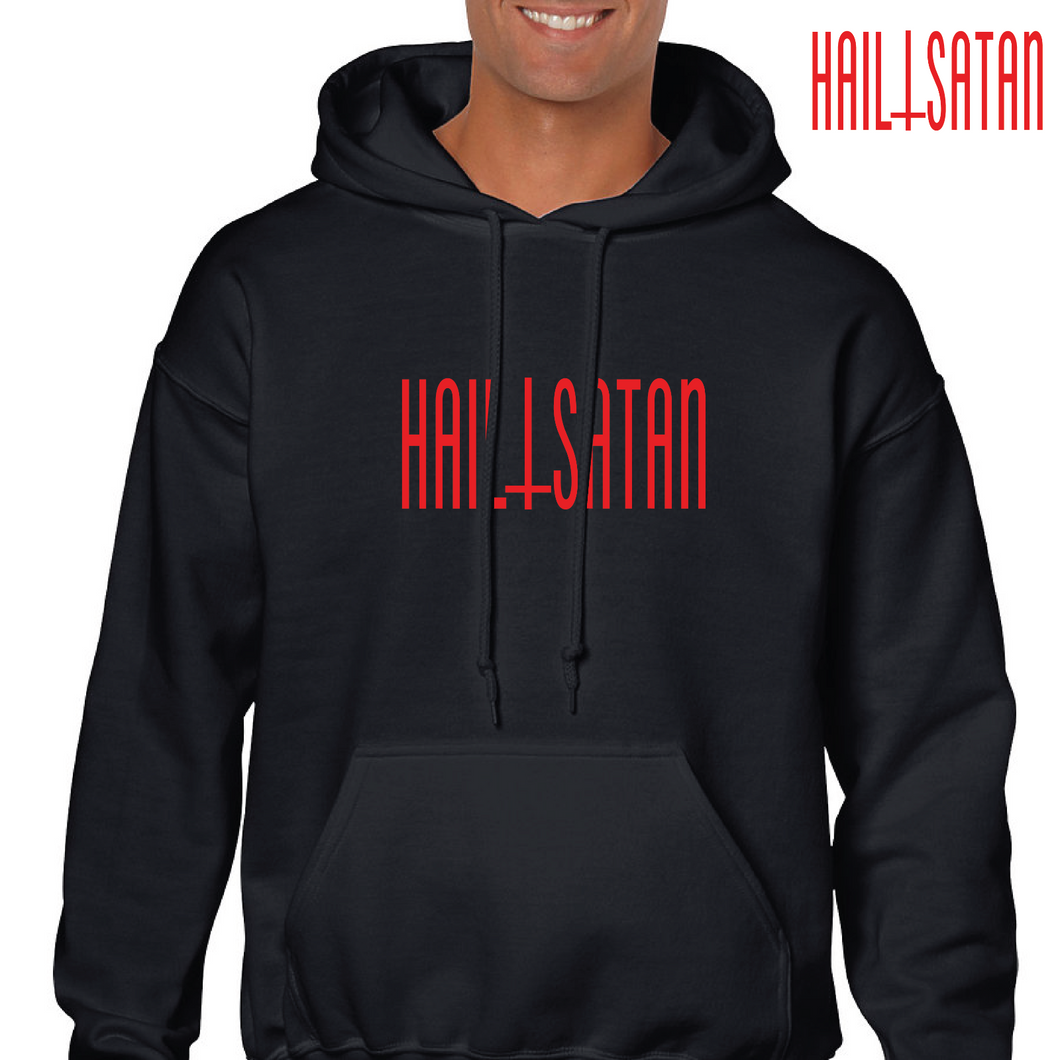 Hail Satan Devil Worship Black Red Funny Gift Hoodie Hooded Sweatshirt