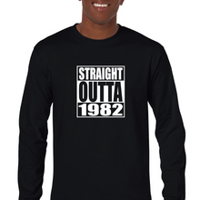 Load image into Gallery viewer, Straight Outta 1982 Birthday 80s 90s Kid Black Mens Cotton Long Sleeve T-shirt
