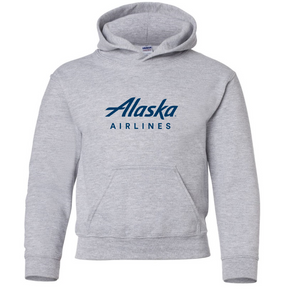 Alaskan Airlines Aviation Air Travel Retro Pilot Gray Hoodie Hooded Sweatshirt
