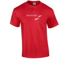 Load image into Gallery viewer, Austrian Air Retro Logo Shirt Airline Aviation Red Cotton T-shirt S-5XL
