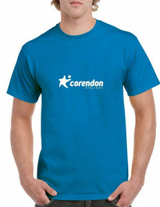 Corendon Airlines White Retro Logo Turkish Travel Royal Blue T-shirt