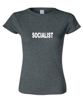 Load image into Gallery viewer, SOCIALIST T-Shirt Bernie Sanders 2020 &#39;20 Democratic Women Gray White T-shirt
