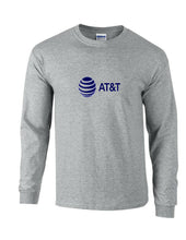 Load image into Gallery viewer, AT&amp;T T-shirt 80s Vintage Blue LOGO Funny GEEK Phone Long Sleeve Gray Shirt
