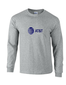 AT&T T-shirt 80s Vintage Blue LOGO Funny GEEK Phone Long Sleeve Gray Shirt