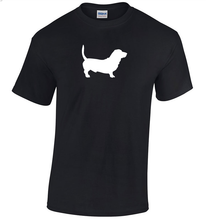 Load image into Gallery viewer, Basset Hound T-Shirt Black White Tee Shirt Cotton Dog Canine Pet S-5XL
