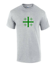 Load image into Gallery viewer, Green Jerusalem Cross Knights Templar T-Shirt Gray Christian Jesus God Shirt
