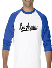 Load image into Gallery viewer, Los Angeles 3/4 Sleeve Raglan T-Shirt LA Baseball Sports Tail Style All Colors
