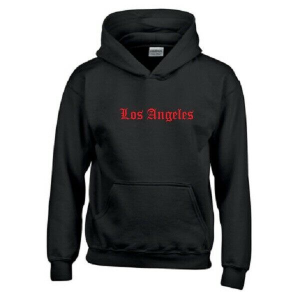 Los Angeles L.A Cali Old English Hip Hop Urban Black Hoodie Hooded Sweatshirt