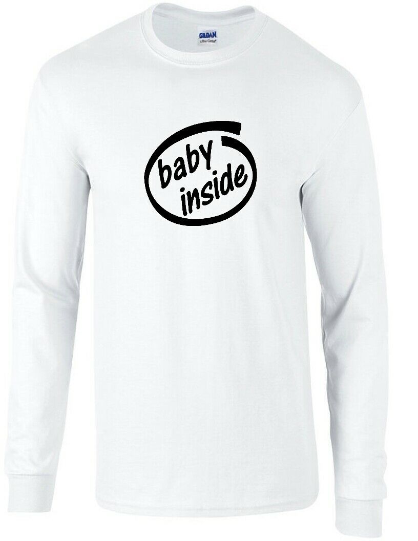 Baby Inside Long Sleeve T-Shirt Tee Shirt Pregnancy Gift Maternal Shower infant