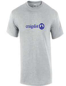 Craigslist Blue Logo Shirt internet Classified Ads Sport Gray Cotton T-shirt