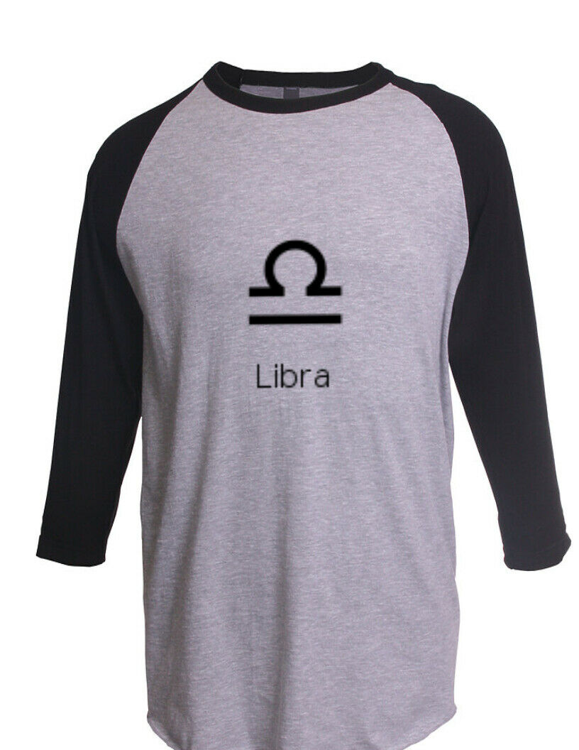 Libra 3/4 Sleeve  Raglan T-Shirt Horoscope Birthday gift Scales Air Sign Zodiac