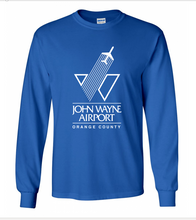 Load image into Gallery viewer, John Wayne Airport Tee Shirt SNA Orange County OC Beach Long Sleeve Blue T-shirt
