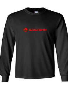 Eastern Airlines Red Retro Logo Shirt Aviation Black Long Sleeve T-shirt