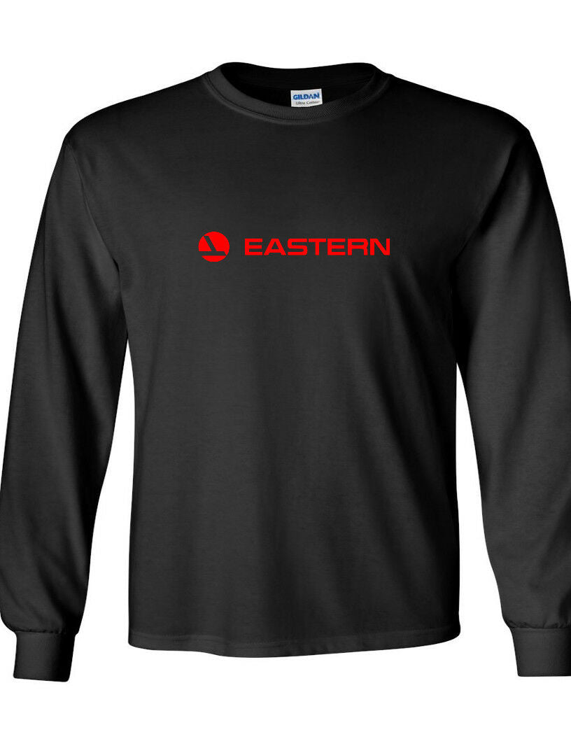 Eastern Airlines Red Retro Logo Shirt Aviation Black Long Sleeve T-shirt